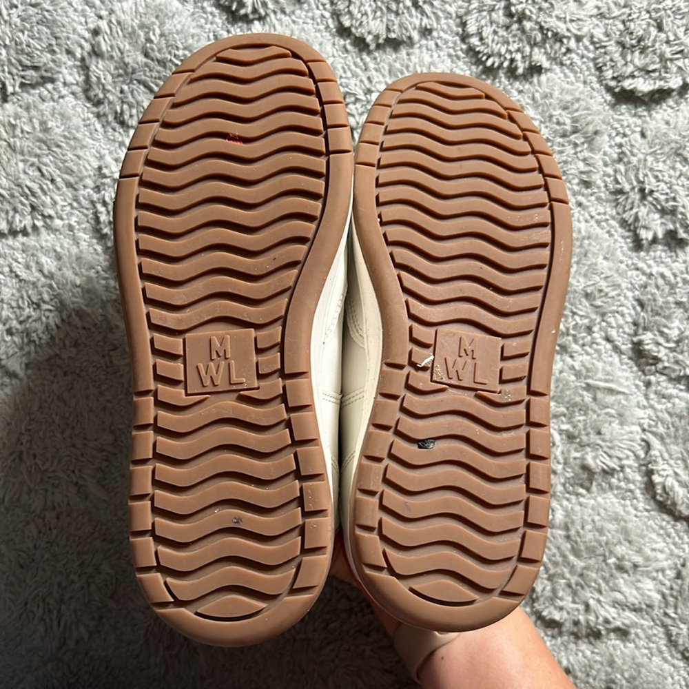 Madewell Court Sneakers in White and Pink Leather